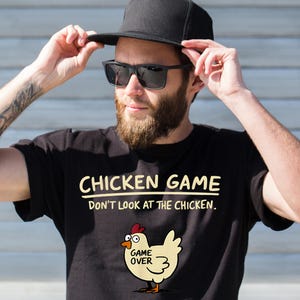 Chicken Game Don&#39;t Look At The Chicken DESIGN PNG - “Don’t Look at the Chicken” Meme Tee - Game Over for Gamer Lover - Design Png T-Shirt