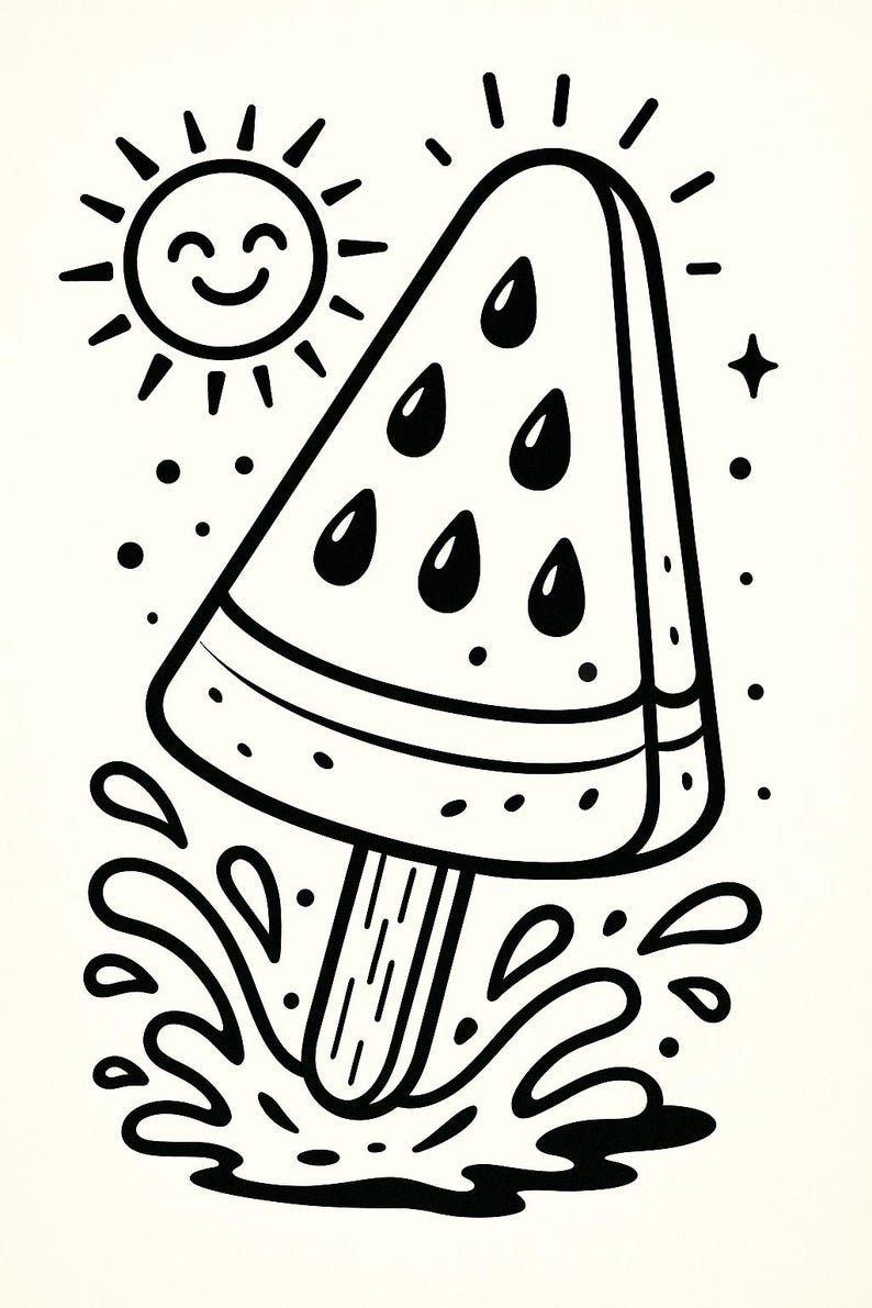 Summer Coloring Page Etsy UK