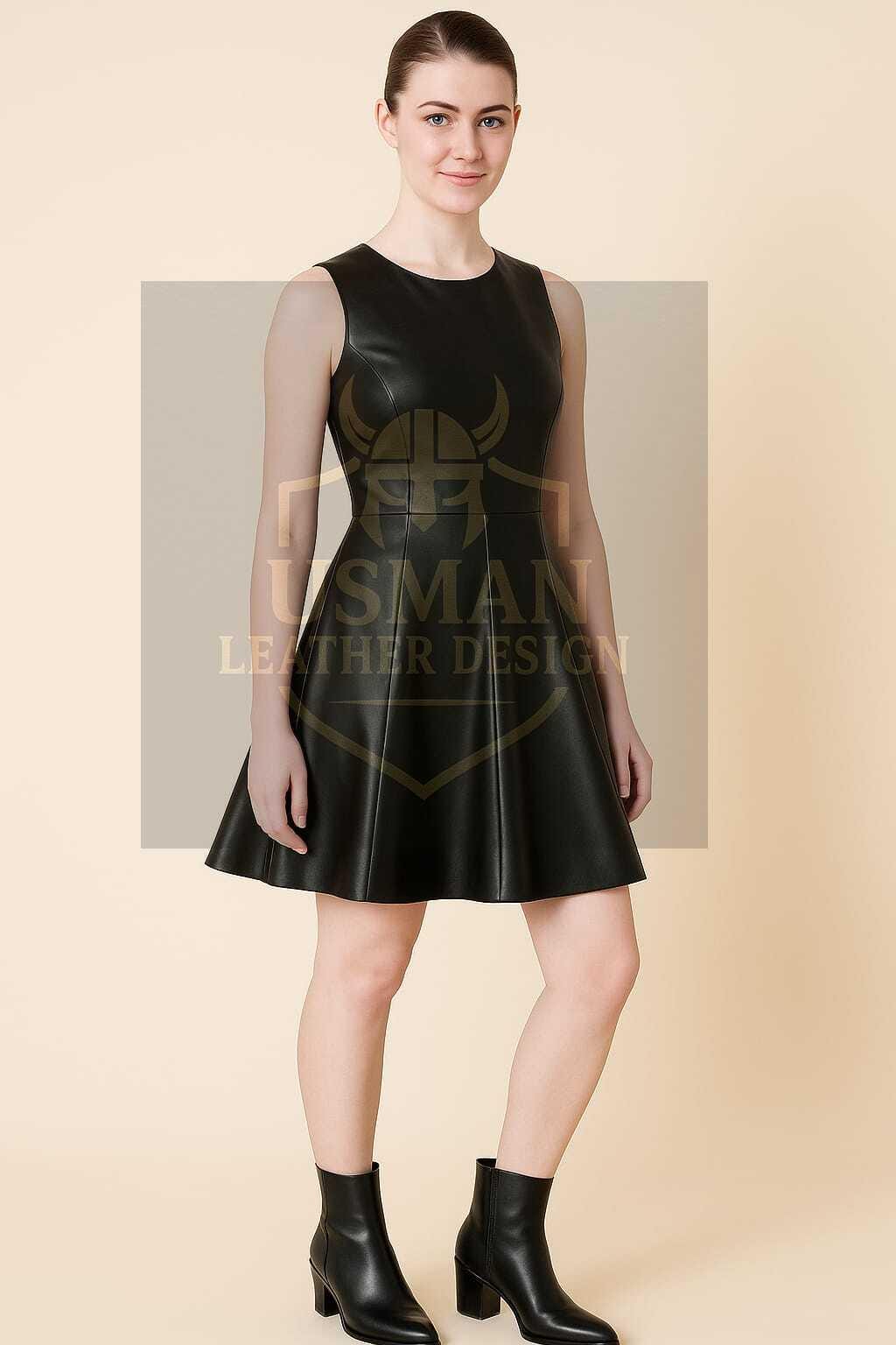 Leather Skater Dress - Etsy UK