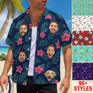 Custom Hawaiian Shirt with Photo,Custom Hawaiian Shirt Logo,Vacation Tropical Pattern Shirt for Men Women, Summer Gifts, Pet Dog Face Shirt