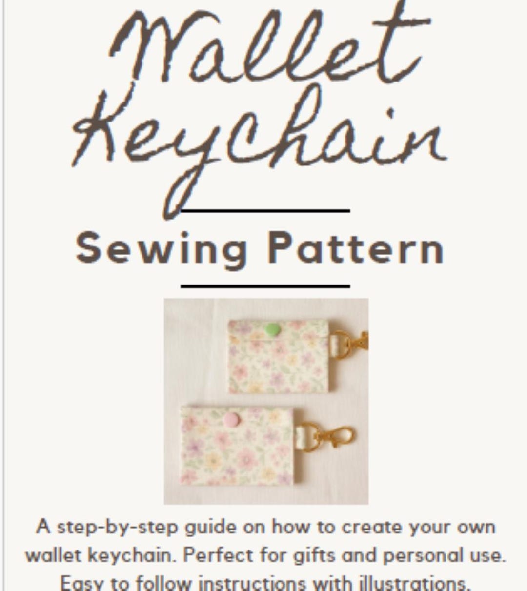 Wallet Keychain Sewing Pattern: Beginner-friendly DIY Project (PDF ...