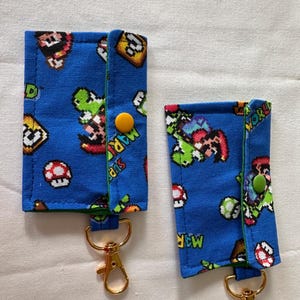 Mini Wallet Keychain | 3”x2.5” Snap Button Coin Pouch | Small Fabric Card Holder | Handmade Key Ring Wallet | Gift for Her | Compact Wallet