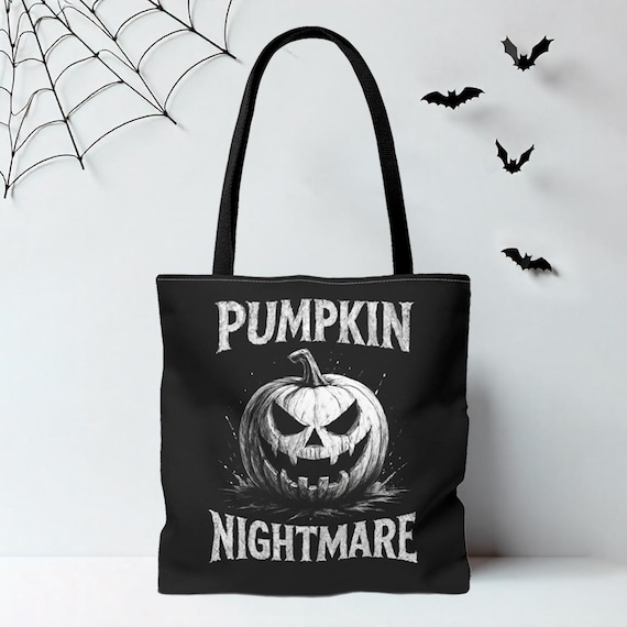 Double-Sided Pumpkin Tote Bag – Funny & Spooky Gift for Humor Lovers