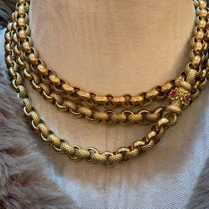 Antique Georgian Pinchbeck Guard Chain with Paste Clasp