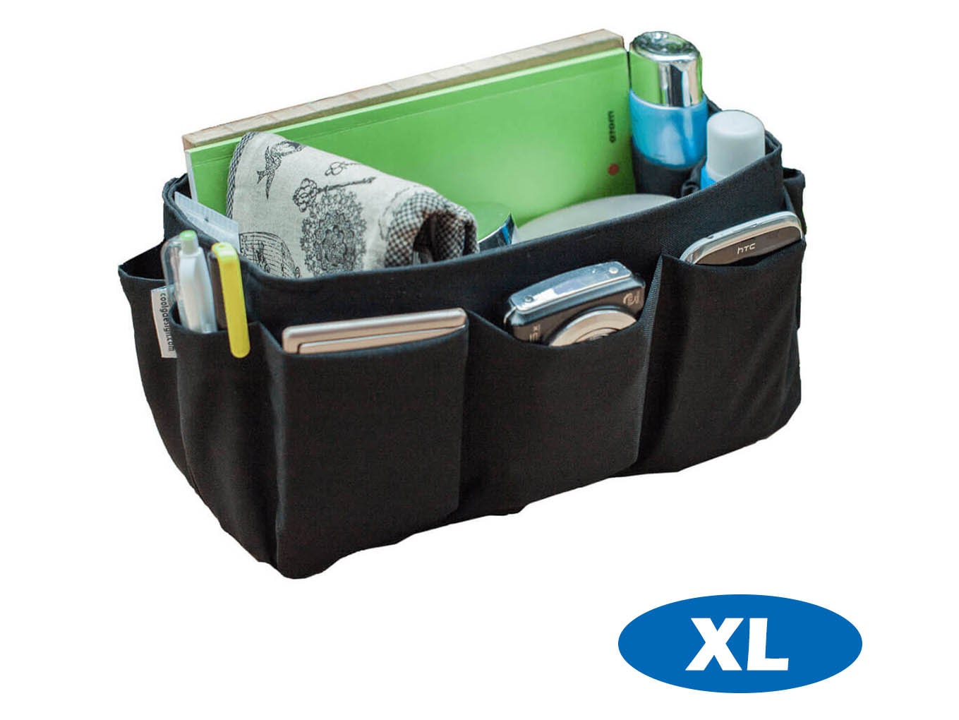 Multi Compartment Purse Organizer Perfect For Bag Black Extra Etsy