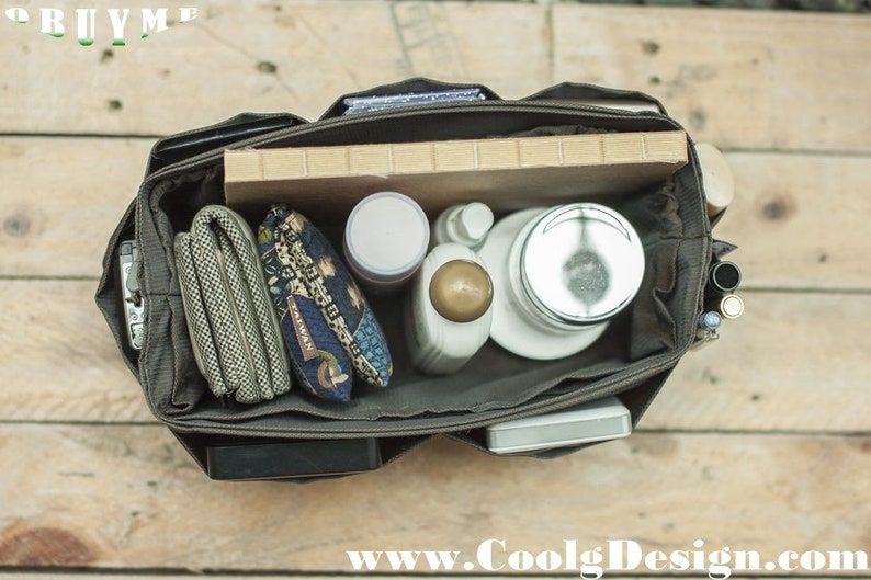 brown practical and Easy to Use Large 25x10cm Handbag organizer insert