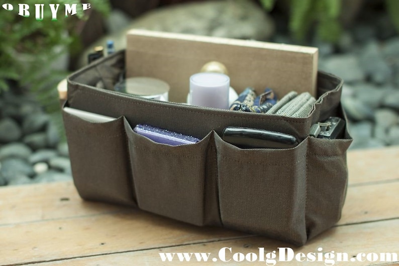 brown practical and Easy to Use Large 25x10cm Handbag organizer insert