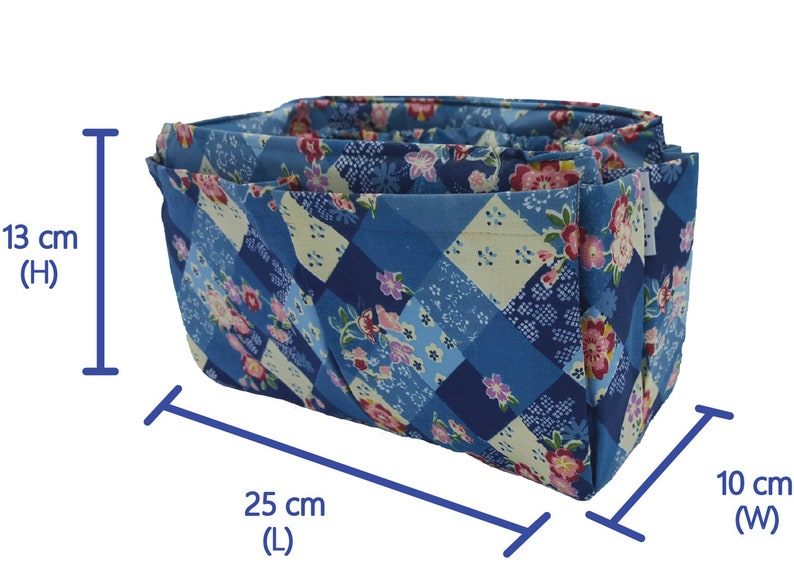 purse organizer insert keeps everything organized in purse brown plaid Large 25x10cm