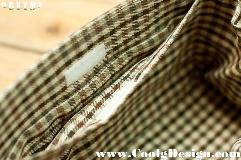 purse organizer insert keeps everything organized in purse brown plaid Large 25x10cm
