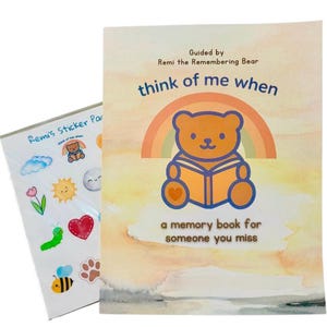 Grief Gift children’s bundle – Bereavement Gift for Kids, Memory Book and Sticker Set, Bear Bundle | Loss of Loved One, Legacy Book