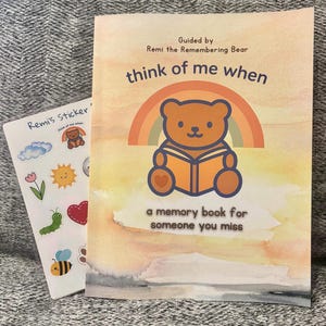 Children&#39;s Grief Gift Set: Memory Book, Stickers & Teddy Bear