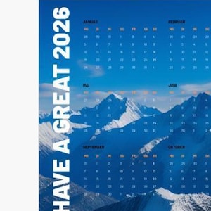 annual calendar, calendar, planner, 2026,
