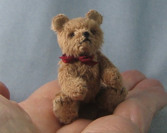 Miniature Furry Teddy Bear by Marie W. Evans