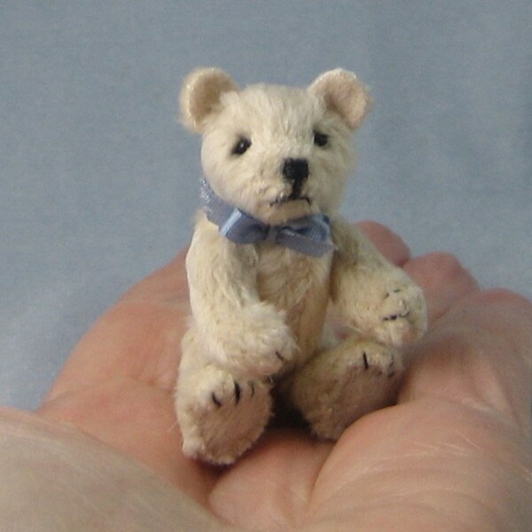 Furry Cream Teddy Bear Miniature by Marie W. Evans