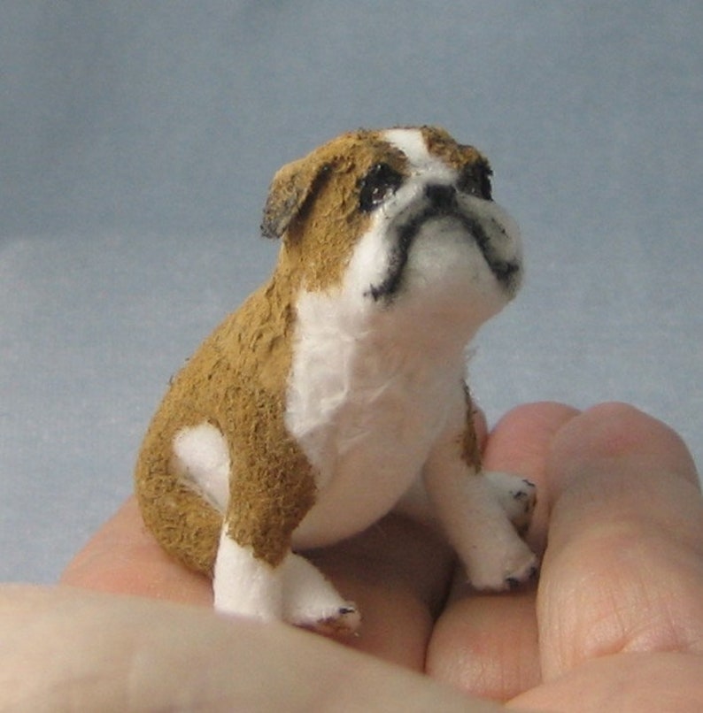 Bulldog Soft Sculpture Miniature Dog by Marie W. Evans image 1