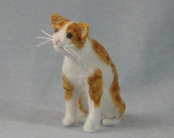 Sitting Orange and White Miniature Cat by Marie W. Evans