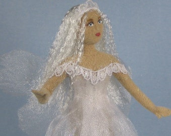 White Fairy Soft Sculpture Miniature Doll by Marie W. Evans