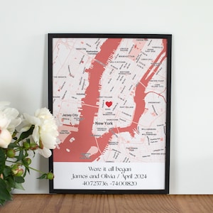 Carte Où tout a commencé, où nous nous sommes rencontrés, carte-cadeau de mariage, cadeau pour elle, cadeau pour lui, carte personnalisée, cadeau de premier anniversaire, cadeau pour une nouvelle maison