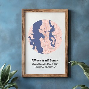 Carte Où tout a commencé, où nous nous sommes rencontrés, carte-cadeau de mariage, cadeau pour elle, cadeau pour lui, carte personnalisée, cadeau de premier anniversaire, cadeau pour une nouvelle maison