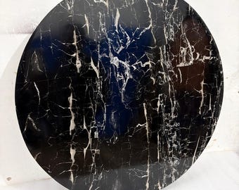 Tablero de mesa de comedor de ónix negro / Centro de mesa de piedra personalizado hecho a mano