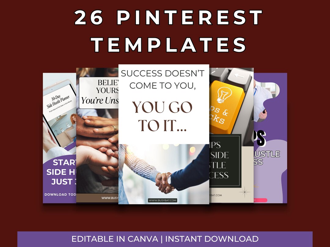 Canva Pinterest Pin Templates Social Media Marketing Kit (digital