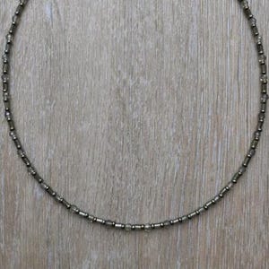 Dainty Gray Stone Hematite Beaded Necklace