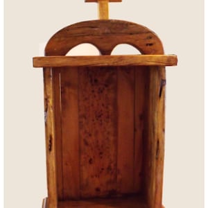 Handcrafted Rustic Wooden Religious   Old Wood Crucifix   Mexican Style  Nicho de Santo