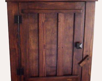 Custom Made Apothecary Mission Arts & Crafts Wood Wall Mount Cabinet