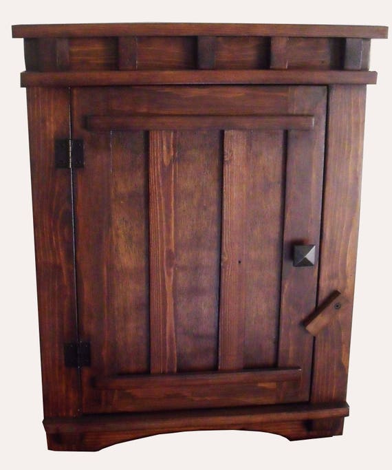Custom Made Apothecary Mission Arts Crafts Wood Wall Mount