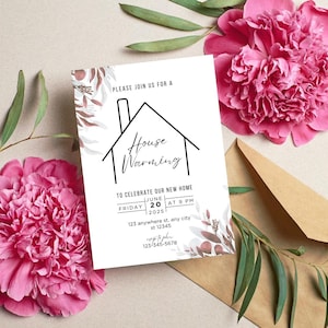 Minimalist Housewarming Party Invitation: New Home Evite (Digital Template)