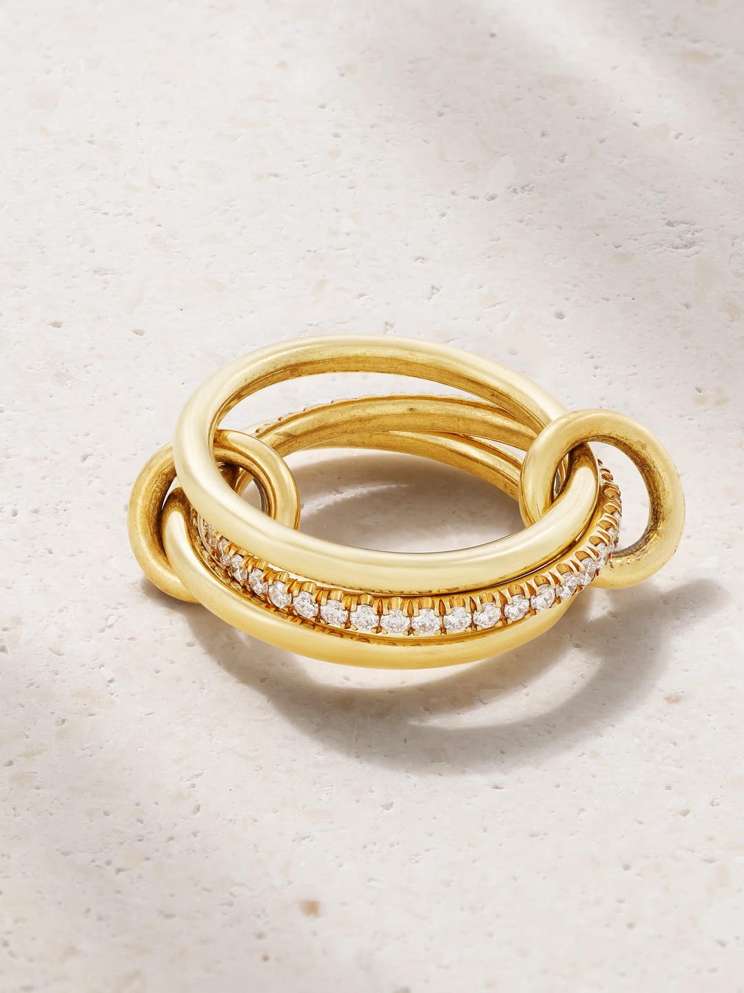 Multi Link Rings 925 Sterling Silver Trendy Multi Link Ring With White Stones, Spinelli ...