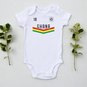 Body de fútbol ghanés para bebé, ropa africana para bebé, atuendo tradicional ghanés, bonito regalo para recién nacido, mono para bebé, mameluco para recién nacido 321 imagen 7