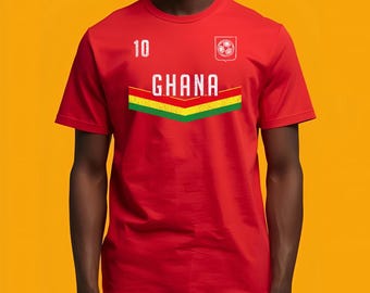 Men's Ghana Soccer T-Shirt, Personalised African Gift, Ghana Flag Tee 321