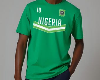 Camiseta de fútbol de Nigeria, regalo africano personalizado para hombre, camiseta de fútbol nigeriano, orgullo de la bandera 54