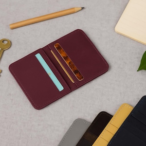 Leather Card Holder Wallet, Monogram card holder, Leather Wallet, Credit Card Holder, Cardholder,  Business Card Wallet