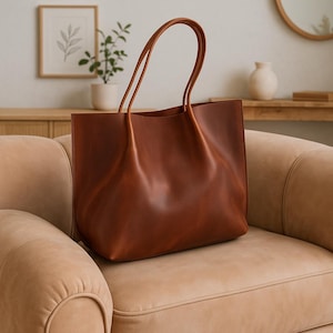 Leather Tote Bag, Leather Shoulder Bag, Women’s Work Bag, Personalized leather tote bags, Shopper Bag, Leather Crossbody Tote