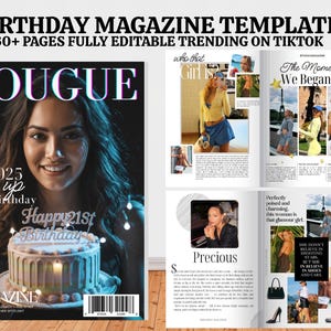 Birthday Magazine Template for Best Friend | Personalized Girl Birthday | Canva Gift for her