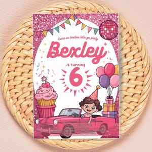 Birthday Invitation Pink Fashion Doll Birthday Party Invitation Girls Cute Doll Theme Invite for Party Instant Download Pink Evite Editable