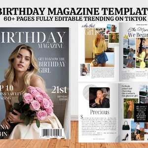 Personalised Gift Birthday Magazine Template Custom Vogue Style Magazine, Custom Birthday Surprise, Best Friend Gift, Personalized Birthday