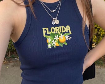 Florida Citrus Blossom tank top | Tropical state floral design
