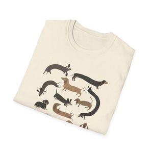 Dachshund Parade Shirt, Minimalist Wiener Dog Tee, 100% Cotton Pet Lover Gift image 4