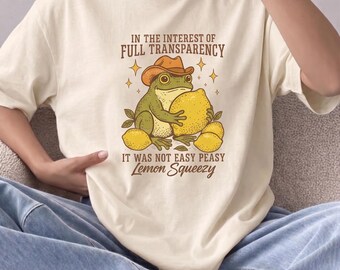 Frog Hugging Lemon Tee | It Was Not Easy Peasy Lemon Squeezy Shirt