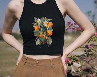 Orange Beetle Illustration Racer Tank Top | Botanical Insect Art