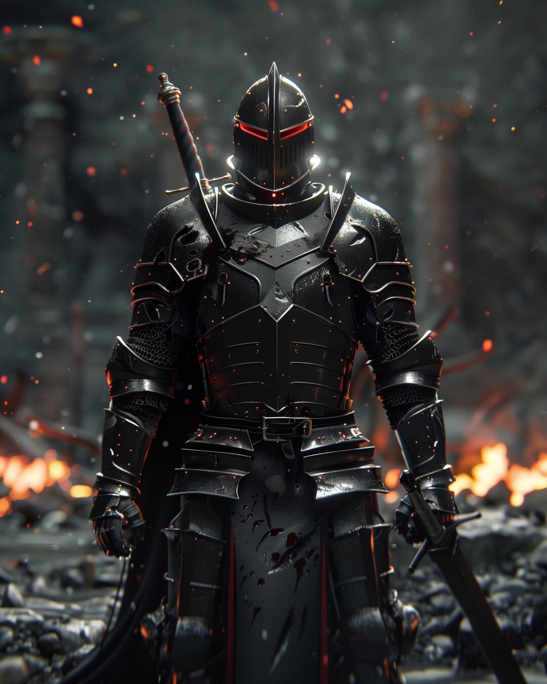 Medieval Knight Wall Art | Fantasy Armor Poster Set | Dark Warrior ...