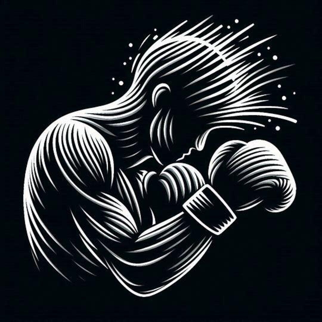 Boxing Spirit Boxing Spirit Poster – Powerful Fighter Line Art, Black & White Wall ...