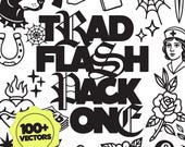Old School Traditional Tattoo Flash Vector Graphics Pack #1 100+ SVG & PNG