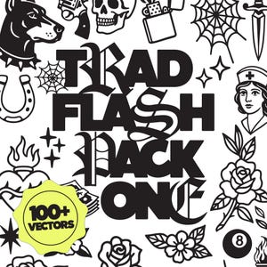 Old School Traditional Tattoo Flash Vector Graphics Pack #1 100+ SVG & PNG