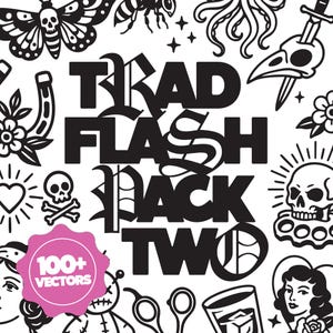Old School Traditional Tattoo Flash Vector Graphics Pack #2 100+ SVG & PNG