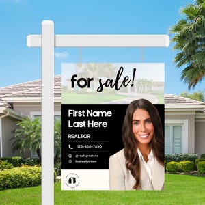 Real Estate Yard Sign Template Package | For Sale Signs | Modern Canva Design