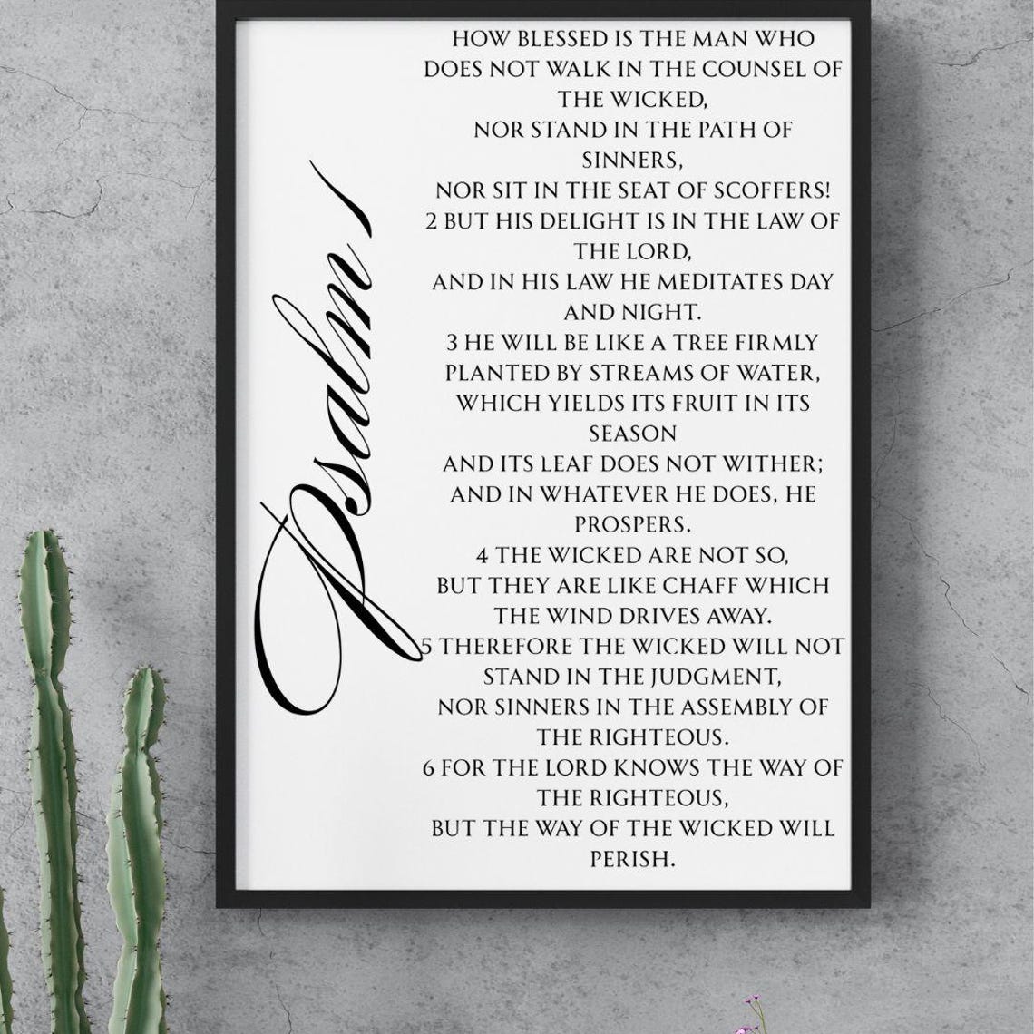 Christian Wall Art | Bible Verse Print | Psalm 1 | PRINTABLE | UHD ...